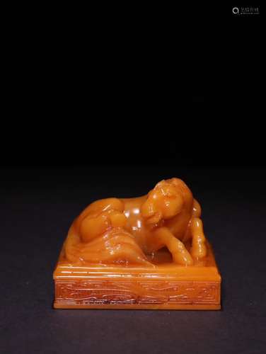 A Chinese Tianhuang Stone Seal Of Horse