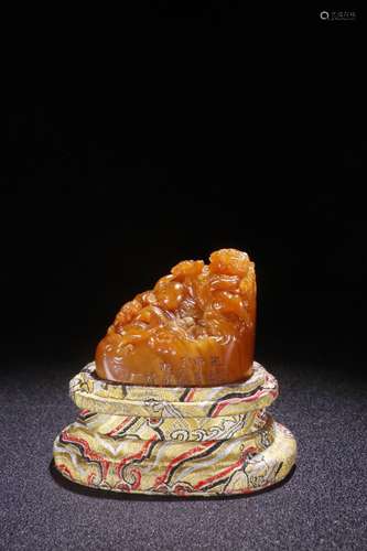 A Chinese Tianhuang Stone Seal Of Dragon