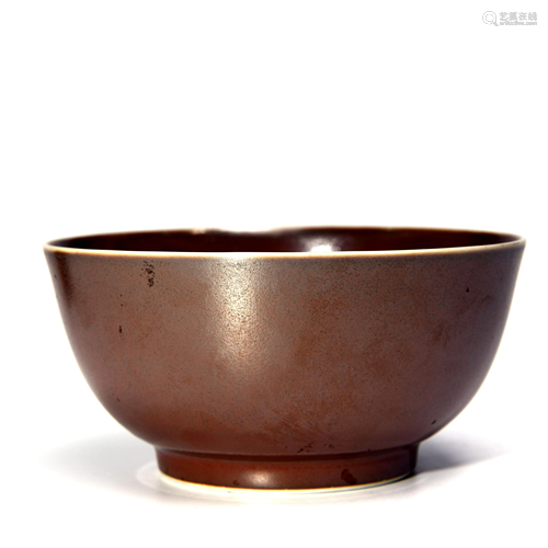 A Chinese Purple Gold Glazed Porcelain Bowl