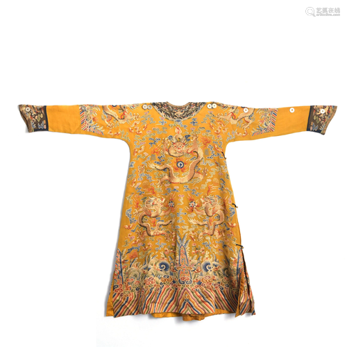 A Chinese Yellow Imperial Robe