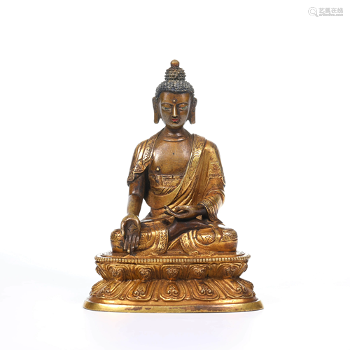 A Chinese Gild Copper Buddha Statue