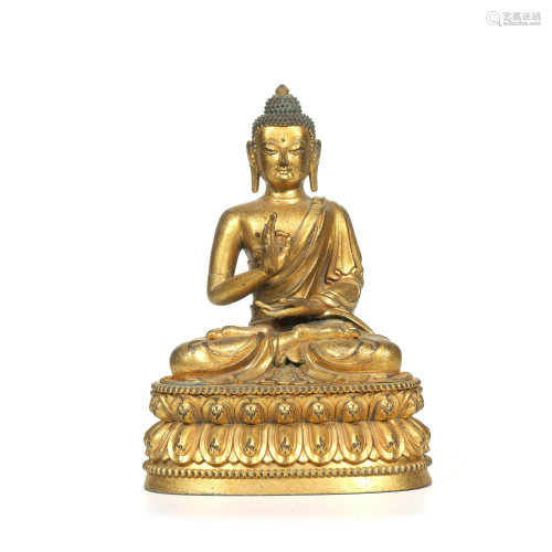 A Chinese Gild Copper Buddha Seated Statue