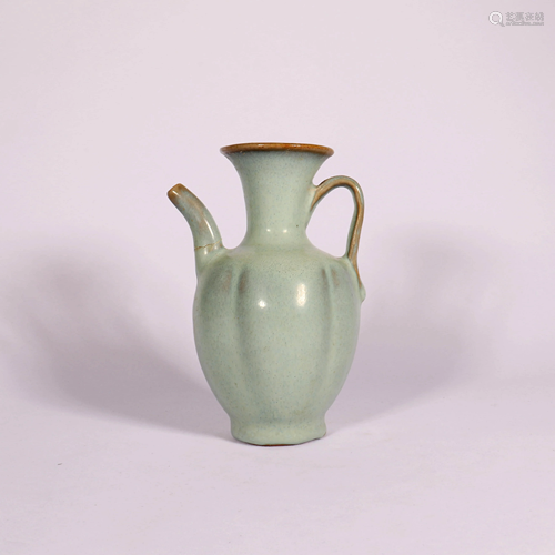 A Chinese Jun Kiln Cyan Glazed Porcelain Pot