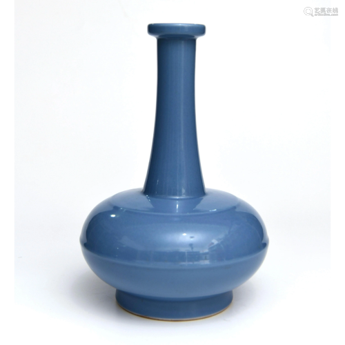 A Chinese Blue Glaze Porcelain Flask