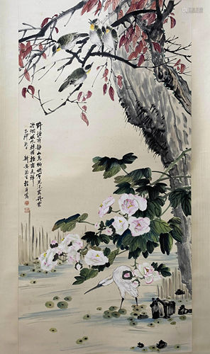 A Chinese Flower&bird Painting, Cheng Zhang Mark