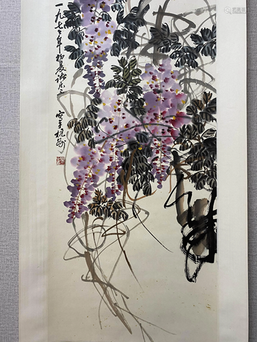 A Chinese Flower&bird Painting, Zhu Lesan Mark