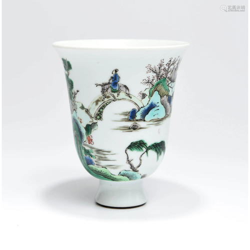 A Chinese Multi Colored Landscape Painted Porcelain