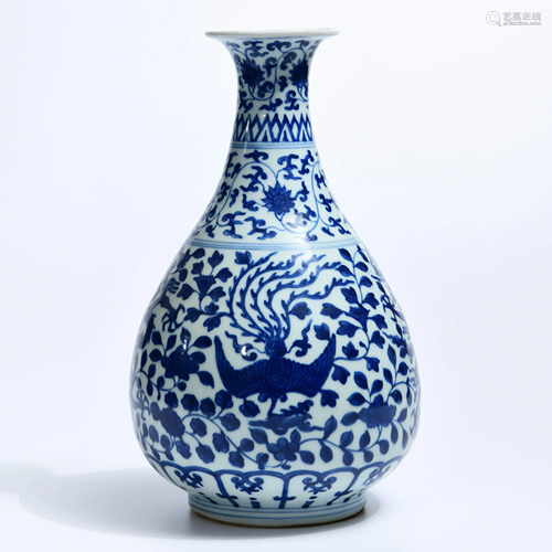 A Chinese Blue and White phoenix Pattern Porcelai…