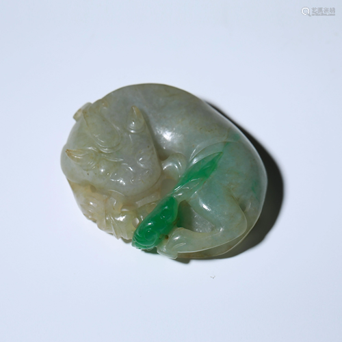 A Chinese Jadeite Carved Beast Ornament