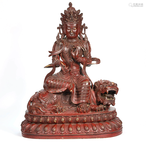 A Chinese Copper Statue of Samantabhadra Bodhisattva