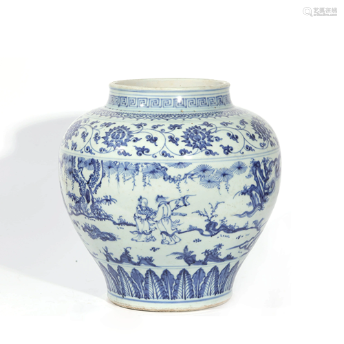 A Chinese Blue and White Figure Painted Porcelai…