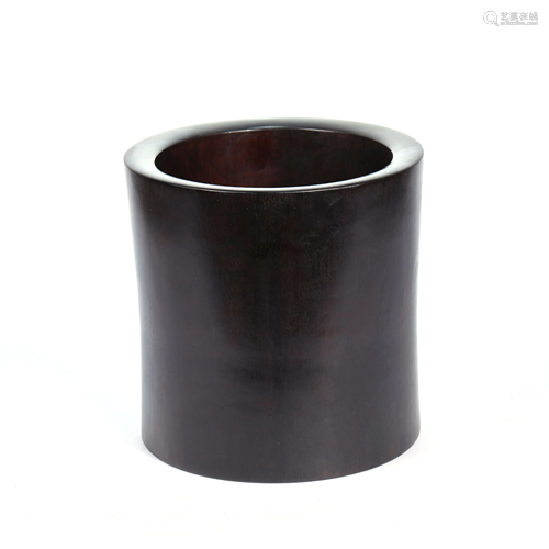 A Chinese Red Sandalwood Brush Pot