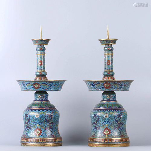 A Chinese Gild Copper Cloisonne Enamel Lotus Pattern