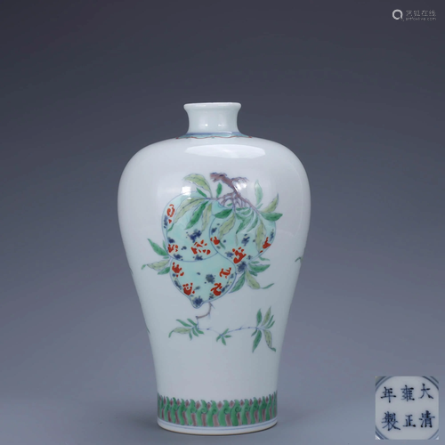 A Chinese Doucai Floral Porcelain Vase