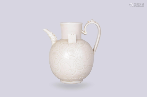 A Chinese Ding Kiln Floral Carved Porcelain Pot