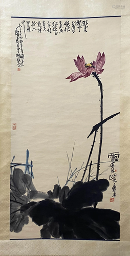 A Chinese Flower&bird Painting, Pan Tianshou Mark