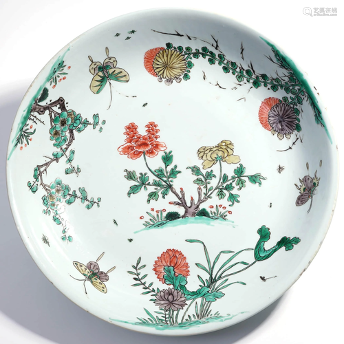 A Chinese Multi Colored Floral Porcelain Plate