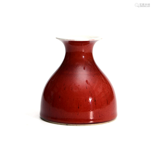 A Chinese Altar Red Porcelain Zun