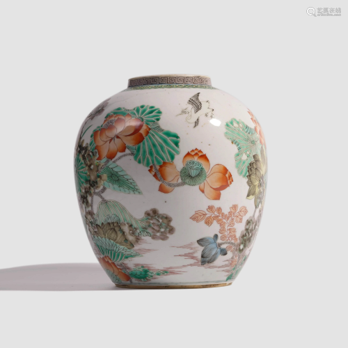 A Chinese Multi Colored Lotus Pond Painted Porcelain