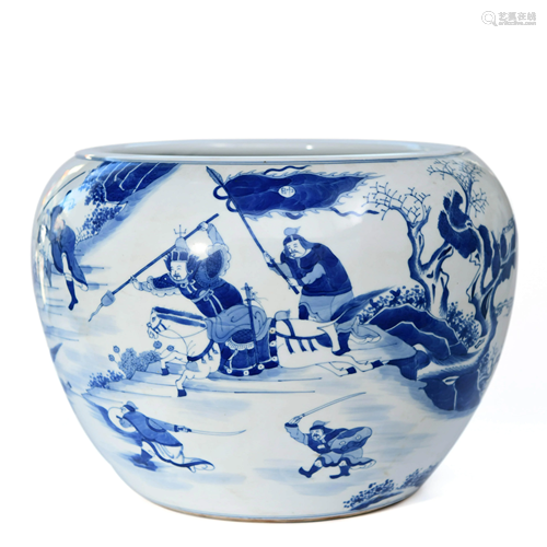 A Chinese Blue and White Figure Painted Porcelain