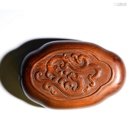 A Chinese Boxwood Carved Brush Washer