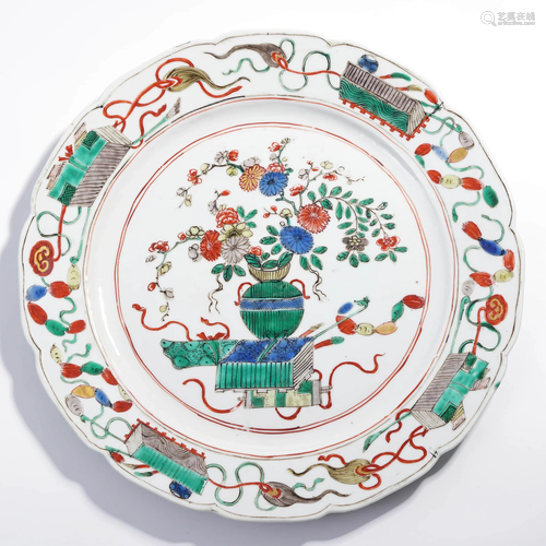 A Chinese Multi Colored Floral Porcelain Plate