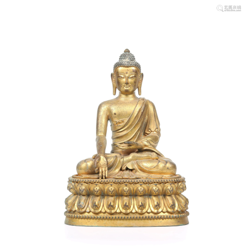 A Chinese Gild Copper Buddha Statue