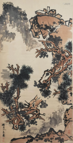 A Chinese Landscape Painting Scroll, Pan Tianshou …