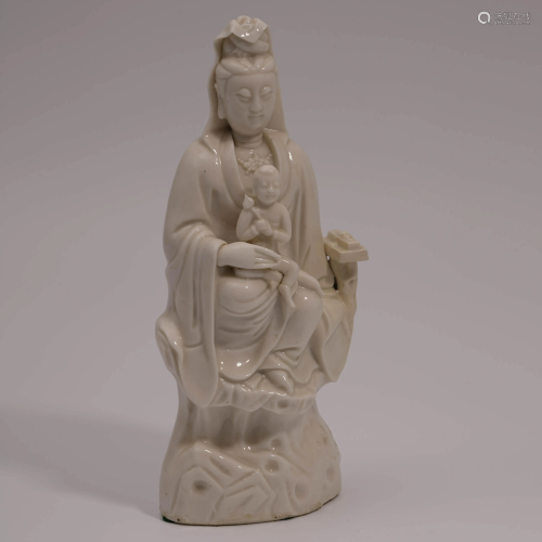 A Chinese Dehua Kiln Porcelain Guanyin Statue