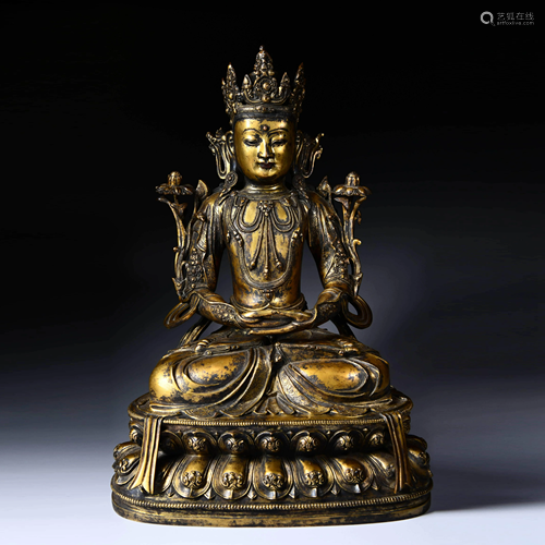 A Chinese Gild Copper Tara Statue