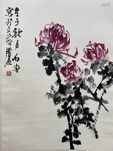 A Chinese Flower&bird Painting, Shi Lu Mark