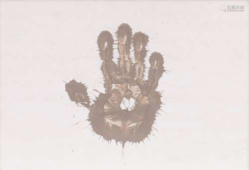 Richard Long(Bristol 1945)Mud FingerFarbdruck, 30,5 x 44,5 cm, l. u. num. 34/100, unter Glas