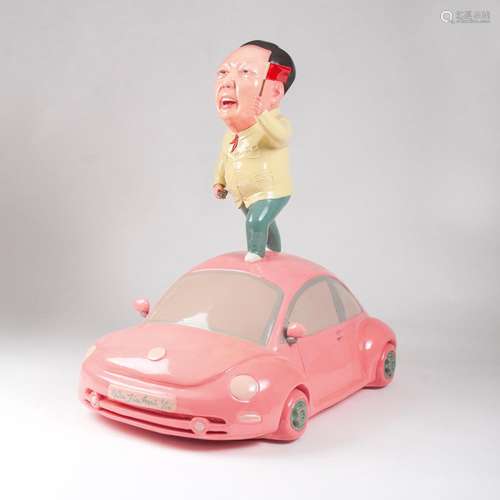 Wu Jiahui(Handan (China) 1981)Mao auf Beetle2006. Kunstharz, farbig gefaßt, H. 60 cm, L. 60 cm, B.