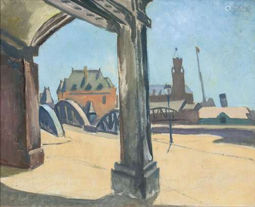 Paul Kayser(Hamburg 1869 - Donaueschingen 1942)Brücke am BaumwallÖl/Papier/Hartfaser, 30,5 x 37,5