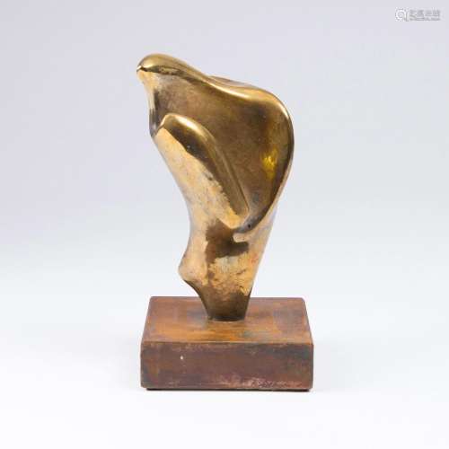 Dagmar Riese(Kiel 1953)Tanz2008. Bronze, poliert, auf Holzsockel. Ex. '5/10'. Skulptur: H. 17 cm,