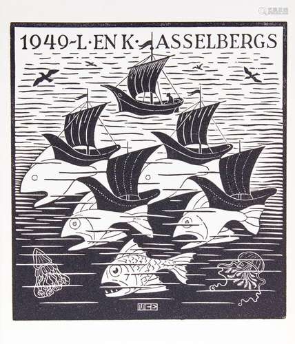 Maurits Cornelis Escher(Leeuwarden 1898 - Hilversum 1972)Konvolut GraphikenVier Holzschnitte, 9