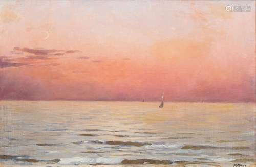 Carl Becker(Hameln 1862 - Hamburg 1926)Sonnenuntergang an der SeeÖl/Lw., 39,5 x 59 cm, r. u.