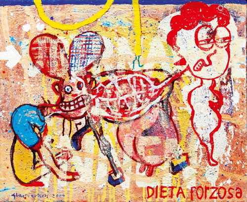 Dieter Glasmacher(Krefeld 1940)Dieta ForzosaAcryl/Lw., 50 x 61 cm, l. u. sign. und dat. Glasmacher