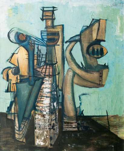 Reinhard Drenkhahn(Hamburg 1926 - Hamburg 1959)Maschineller Strandläufer1955, Öl/Lw., 100,5 x 78,5