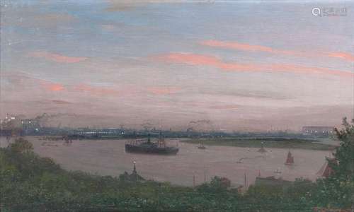 Friedrich Kallmorgen(Altona 1856 - Grötzingen 1924)Hereinbrechende NachtÖl/Lw., 53,5 x 85 cm, r.