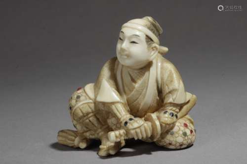 A Japanese netsuke from Meiji period circa 1900. Signed Mitsuaki or Komin