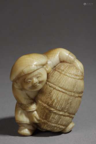 A 19th century Japanese netsuke. Signed Hozan