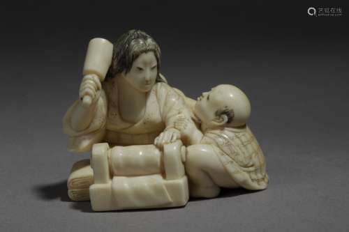 A mid 19th century Japanese netsuke from Edo period. Signed Sadamin