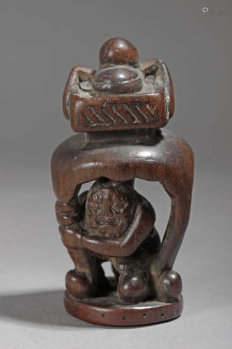 A late 18th century Japanese netsuke from Edo period. Signed Miwa