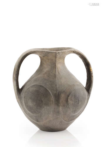 A large Sichuan burnished black pottery amphora vase