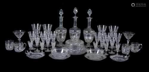 An extensive English cut-glass part table service