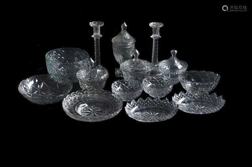 An assortment of English and Low Countries flat-cut glass