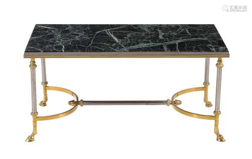 A French Verde Antico marble topped coffee table