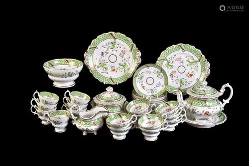 A Ridgway porcelain 'rococo revival' part tea service