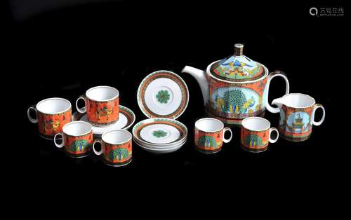 A modern Continental porcelain for Versace part coffee set